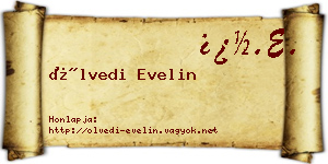 Ölvedi Evelin névjegykártya